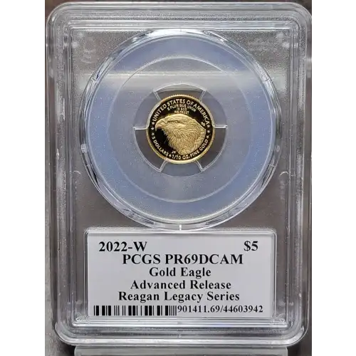2022-W $5 Gold Eagle Advanced Release Michael Reagan, DCAM
