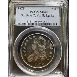1828 50C Square 2, Small 8s, Lg. Letters